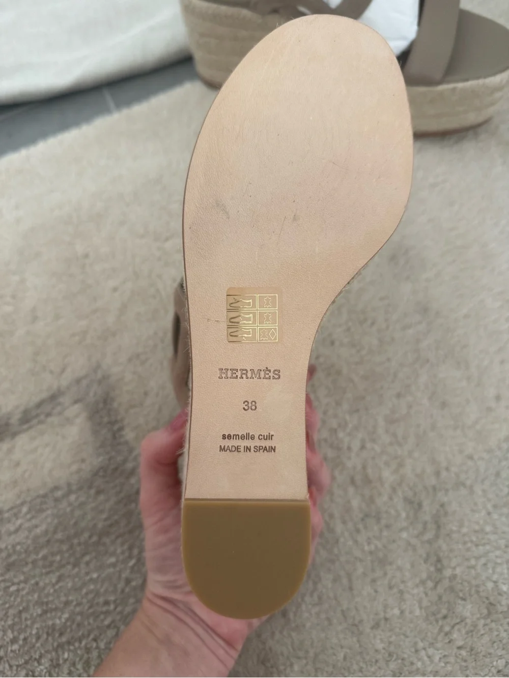 Never worn Hermes Ithea Espadrilla Wedge